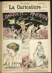 Illustration af Albert Robida (1848-1926) til forsiden af The Caricature (1880)