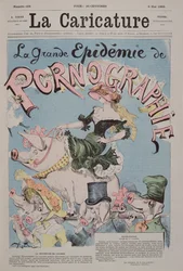 «Den store pornografiepidemi», forsideillustration til tidsskriftet «La Caricature», 6. maj 1892
