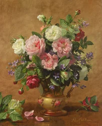 Roser i en roseemaljeret vase, 1995