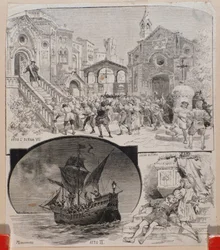 Illustrationer af Cristoforo Colombo, værk af Alberto Franchetti, omkring 1892