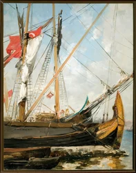 Sejlbåde på Bosporus i Tyrkiet Maleri af Alberto Pasini (1826-1899) 1800-tallets gener, Galleria d