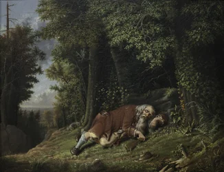 Rip Van Winkle i søvne, 1879-80 (olie på lærred)