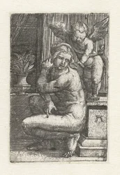 Knælende Venus med Amor