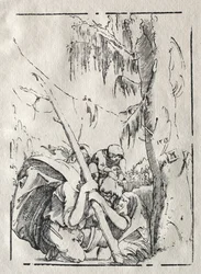 St. Christopher krydser vandet med Kristus på sine skuldre