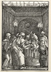 Menneskets fald og forløsning: Joachims offer afvist af ypperstepræsten, ca. 1515.