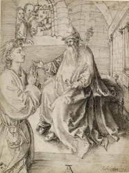 En ung, der knæler foran en Potentate, c1490