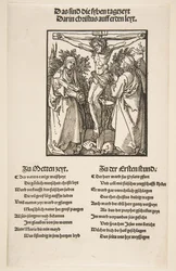 Kristus på korset mellem jomfruen og Johannes første ark af to, 1510.