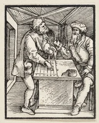 Den rige mand og hans forvalter (fra: Postilla, 43 træsnit)
