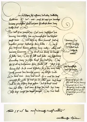 Udkast til Albrecht Durers dedikation til Willibald Pirckheimer, c1523