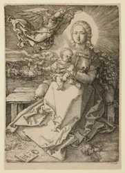 Madonna kronet af en engel