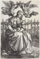 Maria med barnet, kronet af to engle