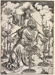 Johannes åbenbaring: Johannes ser de syv lysestager, 1511.