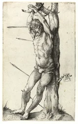 Sankt Sebastian bundet til træet, ca. 1501