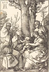 Den hellige familie med Joachim og Anne under et træ