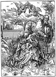 Den hellige familie med de tre harer, 1497, 1936