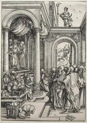 Præsentationen af jomfruen i templet, ca. 1502-1503.