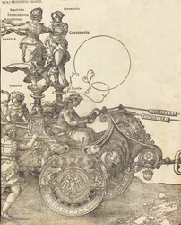 The Triumphal Chariot of Maximilian I The Great Triumphal Car [plade 2 af 8], 1523 latinsk udgave..