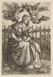 Jomfru og barn kronet af to engle, 1518.