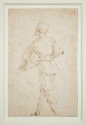 En mand med en åre, ca. 1520-21 (pen og brunt blæk på papir)