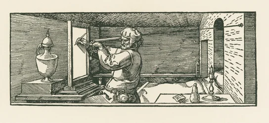En mand, der tegner en dåse