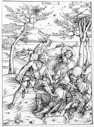 Herkules dræber molioniderne, ca. 1496/98 (træsnit)