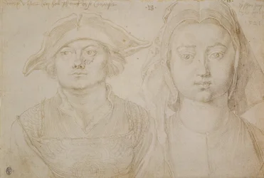 Marx Ulstat; Den smukke unge kvinde fra Antwerpen, ca. 1520-21 (sølvspids, grundet på elfenbensfarvet papir)