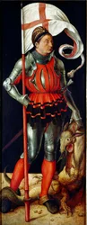 Paumgartner Altertavle: "" Saint George"" Maleri af Albrecht Durer (1471-1528) 1502-1504 Dim. 157x61 cm Alte Pinakothek, München