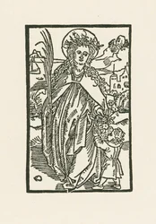 Sankt Dorothea. Illustration til Hortulus Anime. Trykt af Michael Furter, Basel