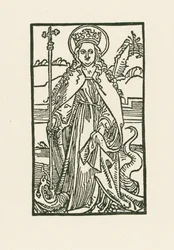 Sankt Margaretha. Illustration til Hortulus Anime. Trykt af Michael Furter, Basel