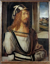 Selvportræt, indskrevet " 1498 (olie på træ)