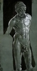 Selvportræt, ca. 1503 (blæk på papir)
