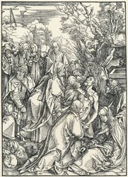 Begravelsen, fra den store lidenskab, ca. 1496-97 (træsnit)