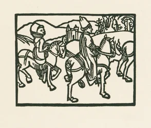 Prinsen til hest, ca. 1489-90 (træsnit)