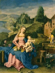 Jomfru og barn i et landskab, ca. 1600