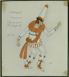 Kostumedesign til skuespillet Maskeraden af M. Lermontov, 1917