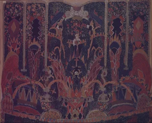 Design af maskeradegardin til teaterstykket Maskeraden af M. Lermontov, 1917
