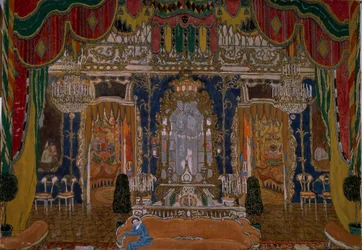 Scenedesign til teaterstykket Maskeraden af M. Lermontov, 1917