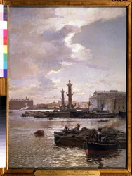 Børsen i Skt. Petersborg. Maleri af Alexander Karlovich Beggrov (1841-1914). Olie på lærred, 80 x 58 cm