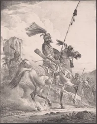 Kurder i militær rustning til hest, 1819., 1819.