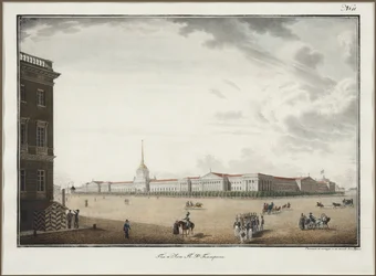 Admiralitetet i Sankt Petersborg - Alexander Pavlovich Bryullov (1798-1877). Litografi, akvarel