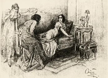 Illustration til "Krig og fred" af Leo Tolstoj (litografi)