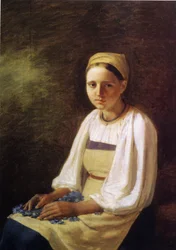 En bondepige med kornblomster, 1820