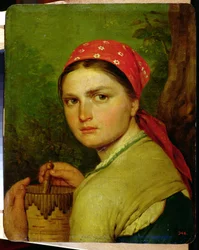 Pige med en birkebarkkrukke, ca. 1824