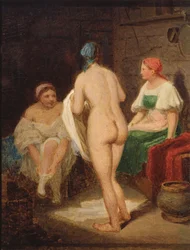 I dampbad, slutningen af 1820