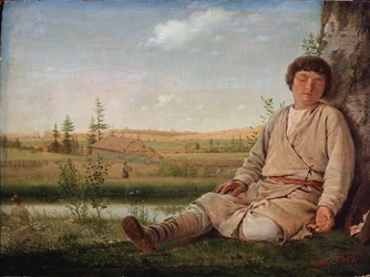 Sovende hyrdedreng, 1823