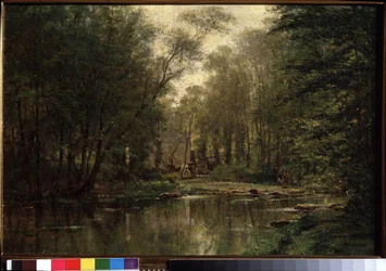 ""Landskab af La Veules (eller Veulles) i Normandiet"" Maleri af Alexei Petrovich Bogolyubov (Bogoliubov eller Bogolioubov) (1824-1896) 1871 Stats Tretyakov Gallery, Moskva