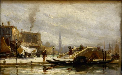 Venedig nær banegården. Noon par Bogolyubov (Bogolioubov), Alexei Petrovich (1824-1896)