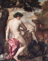 Orpheus Enchanting The Animals (olie på lærred)