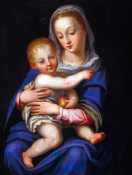 Madonna og barn (olie på forsølvet kobber)