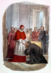 Clement VII (1478 - 1534, Jules de Medicis) accepterer indvielsen af ​​"Istorie Fiorentine" af Niccolo di Bernardo dei Machiavelli (Nicolas Machiavel